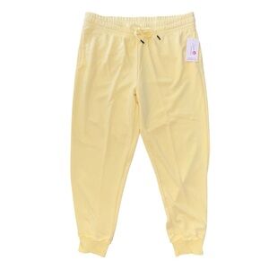 NWT Secret Treasures Women’s Size L (12-14) Yellow French Terry Joggers Pockets